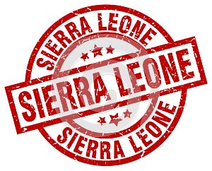 Sierra Leone red round stamp