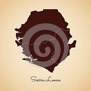 Sierra Leone region map: retro style brown.