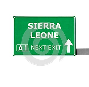 SIERRA LEONE road sign isolated on white