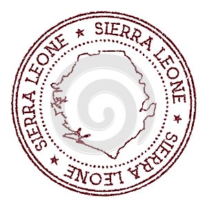 Sierra Leone round rubber stamp with country map. photo