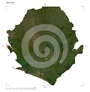 Sierra Leone shape on white. Low-res satellite