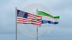 Sierra Leone and United State or USA flag
