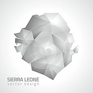 Sierra Leone vector grey and silver polygonal mosaic 3d map