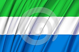 Sierra Leone waving flag illustration.