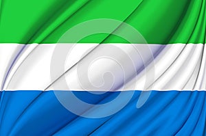 Sierra Leone waving flag illustration.