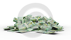 10000 Sierra Leonean leone notes isolated on white background