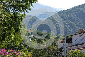 Sierra Madre mountains with residences photo