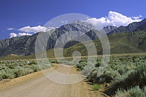Sierra Nevada mountains seen from Owens Valley photo