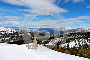 Sierra at Tahoe sick back country looking towards lake Tahoe California