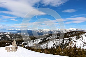 Sierra at Tahoe sick back country looking towards lake Tahoe California