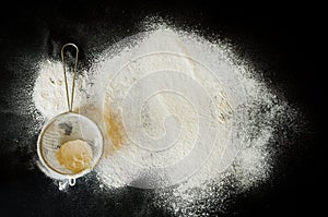 Sieve and a flour