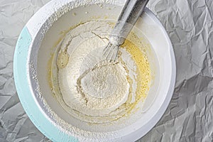 sieve for flour dough on white background, top view