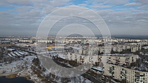 Sievierodonetsk, Lugansk region, Ukraine. Top view on the city