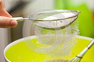 Sieving flour