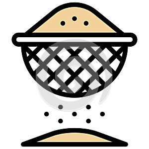 Sieving icon, Bakery and baking related vector