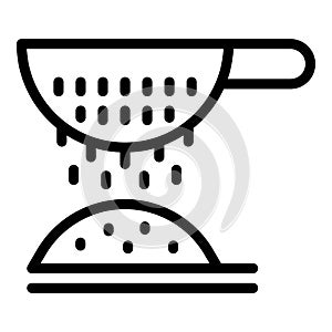 Sift the flour icon outline vector. Cooking kitchenware stuff