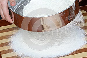 Sifting a flour