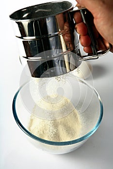 Sifting flour