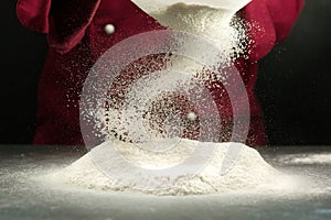 Sifting flour. Sieve for a baking