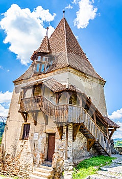 The Shoemakers Tower in Sighisoara, Mures County, Romania photo