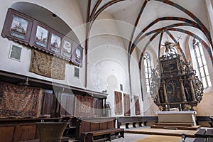 Wide interior view of the Church of the Dominican Monastery in Sighisoara
