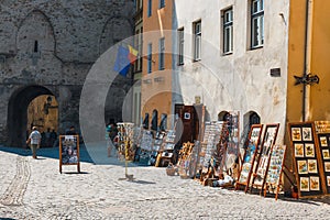 Walking around the historic town Sighisoara. City in which was born Vlad Tepes, Dracula