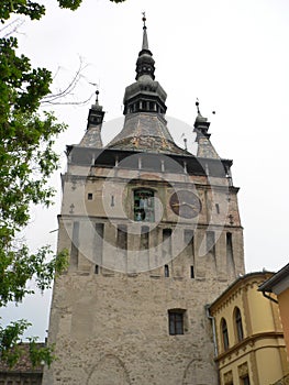 Sighisoara, Romania - Travel and Tourism. Old Clocktower.