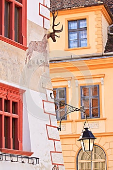 Sighisoara, Transylvania, Romania, 2012: House in the old walled