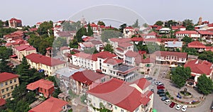 Sighnaghi village Georgia aerial view