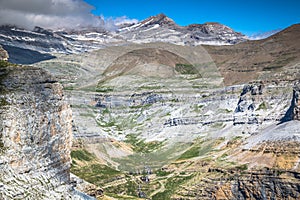 Sight of Monte Perdido and Ordesa valley in the spanish nation