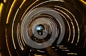 Sight seeing tunnel under Huangpu river in Shanghai