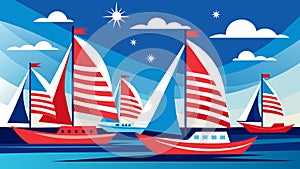 The sight of vibrant sailboats adorned with stars and stripes on a clear summer day is a reminder of the freedom and