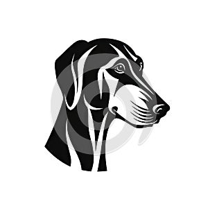 Sighthound Icon, Dog Black Silhouette, Puppy Pictogram, Pet Outline, Sighthound Symbol Isolated