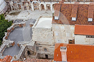 Sights of Croatia. Beautiful city Split. Croatian paradise. Diocletian palace.