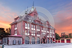 Sights of Poland. Old building of fire brigade