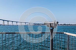 Sightseeing Binoculars Facing Coronado Bridge at Cesar Chavez Park