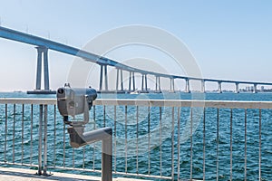 Sightseeing Binoculars Facing the Coronado Bridge in San Diego, California