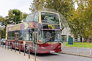 Sightseeing bus in Budapest.