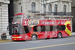 Sightseeing bus in the bund Shanghai