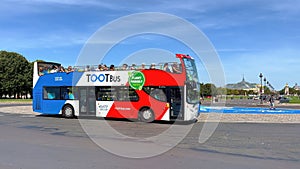 Sightseeing bus tour in the city of Paris - CITY OF PARIS, FRANCE - SEPTEMBER 05, 2023