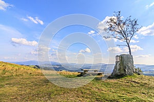 Sightseeing and resting place on the Ochodzita mountain in Koniaków, Poland