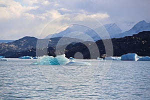 Sightseeing Rios de Hielo Cruise ship boat near glaciers Upsala and Spegazzini in Patagonia, Argentina