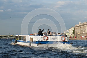 Sightseeing on river Neva