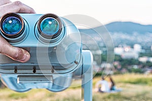 Sightseeing telescope, Calvary in Nitra, Slovakia