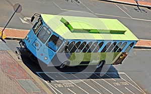 Sightseeing trolley at tropical destination