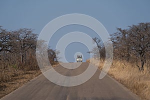 Sightseers in South Africa`s Kruger National Park