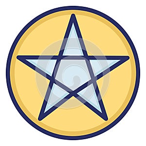 Sigil of Baphomet Isolated Vector Icon which can easily modify or edit photo