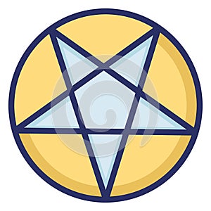 Sigil of Baphomet Isolated Vector Icon which can easily modify or edit photo