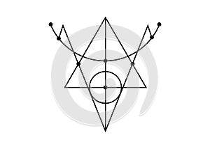 Sigil of Protection. Magical Amulets. Can be used as tattoo, logos and prints. Wiccan occult symbol, sacred geometry, isolated
