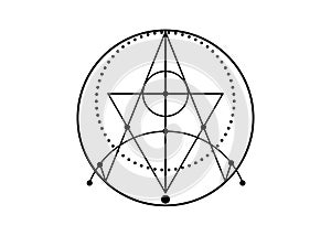 Sigil of Protection. Magical Amulets. Can be used as tattoo, logos and prints. Wiccan occult symbol, sacred geometry, isolated